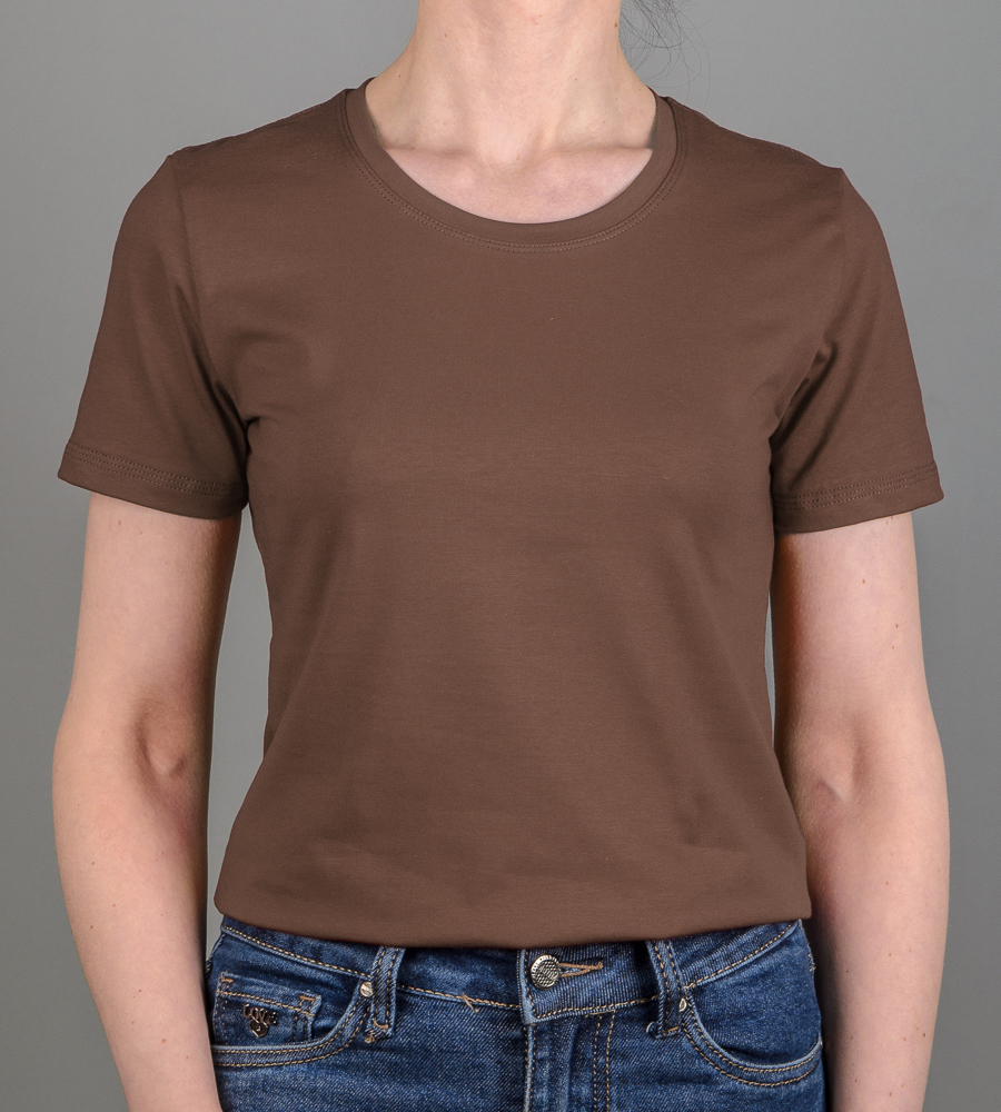 Футболка жіноча Однотонна 2300ж (Уп.4шт M-XXL), Коричневий 1
