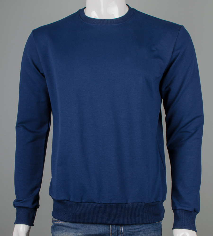 Світшот батал двонитка Однотонна Темно-синій 7300б,  (1шт)