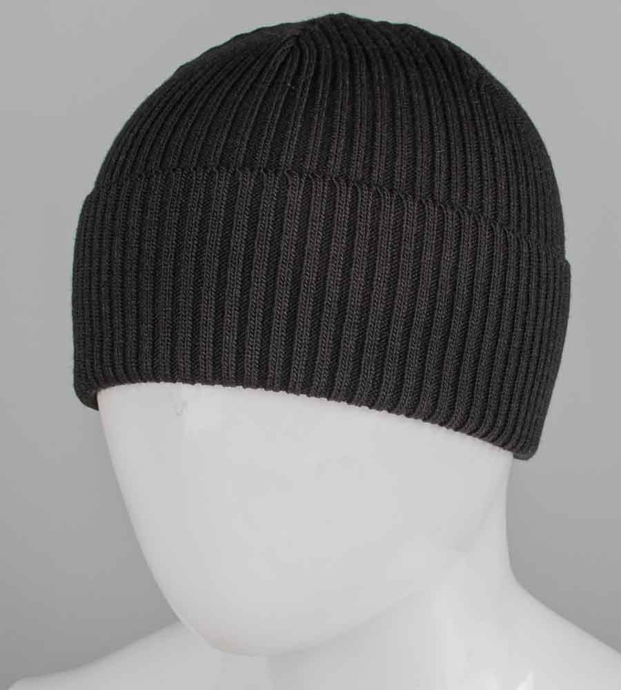 В'язана шапка без підкладки, з відворотом (231031)