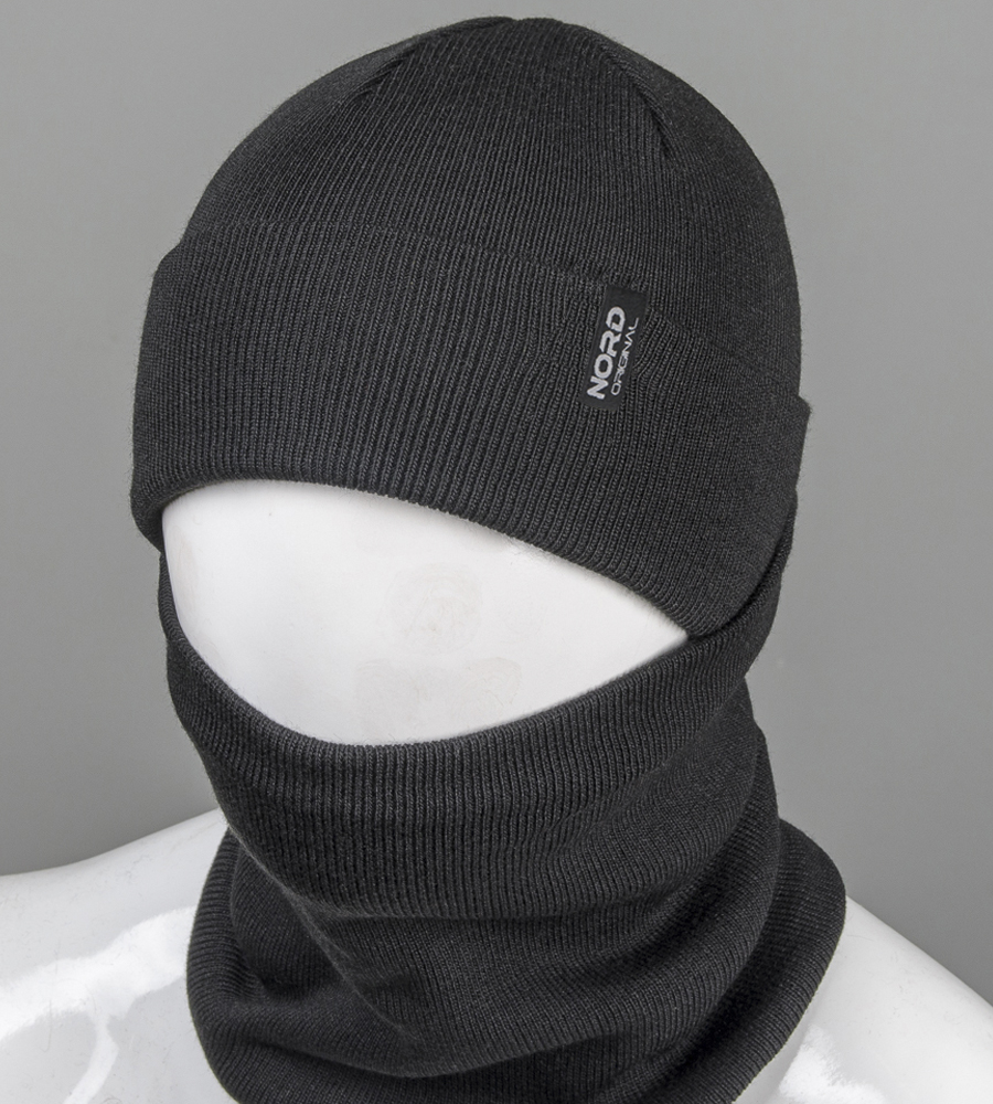 Комплект чоловічий "Шапка із відворотом + Баф" (22230)