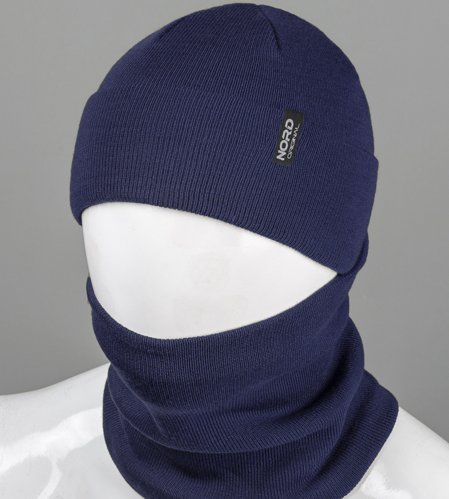 Комплект чоловічий "Шапка із відворотом + Баф" (22230)