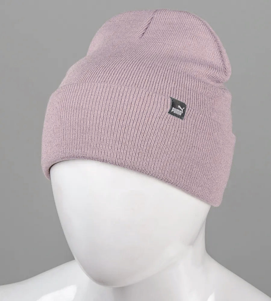 Шапка подвійна з відворотом з нашивкою , Пудра 1