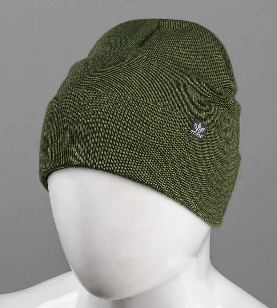 Шапка подвійна з відворотом з нашивкою  , Хакі 1