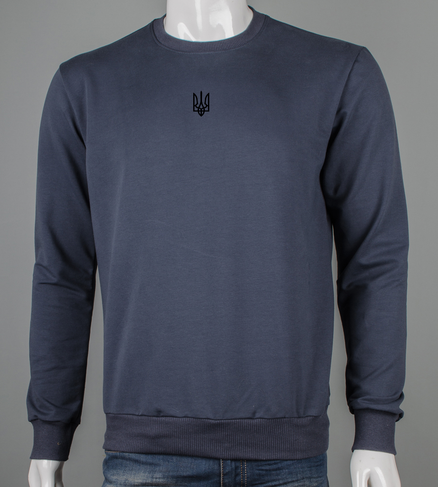 Світшот батал двонитка Тризуб 7401б (Уп.4шт 3XL,4XL), Графіт 1