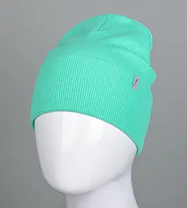 Шапка трикотажна Рубчик з відворотом FERO (20216), М'ята 1