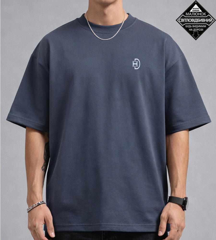 Футболка оверсайз Стрейч HD reflective 4602м (Уп.4шт M-XXL), Графіт 1