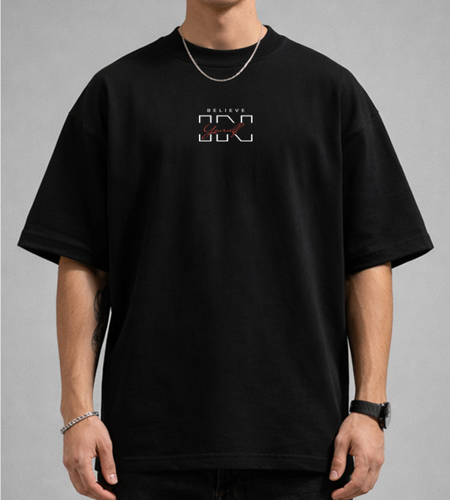 Футболка оверсайз Стрейч Believe 4615м (Уп.4шт M-XXL), Чорний 1