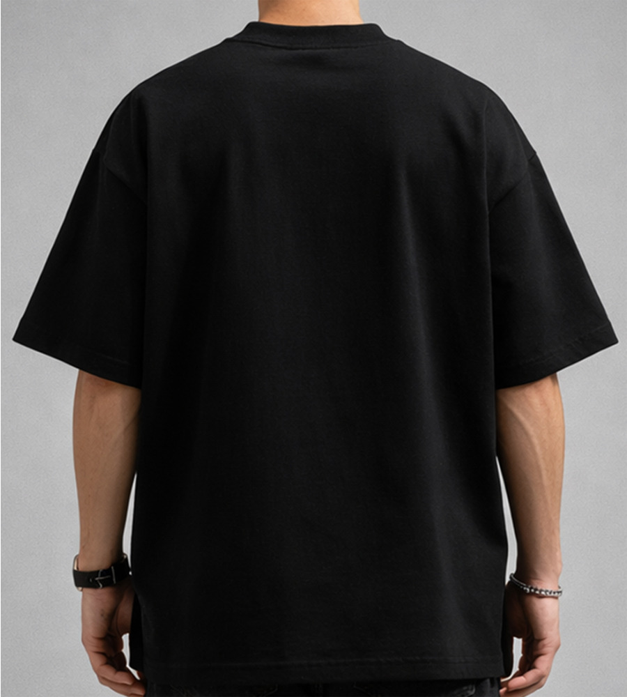 Футболка оверсайз Стрейч Однотонна 4600м (Уп.4шт M-XXL), Чорний 2