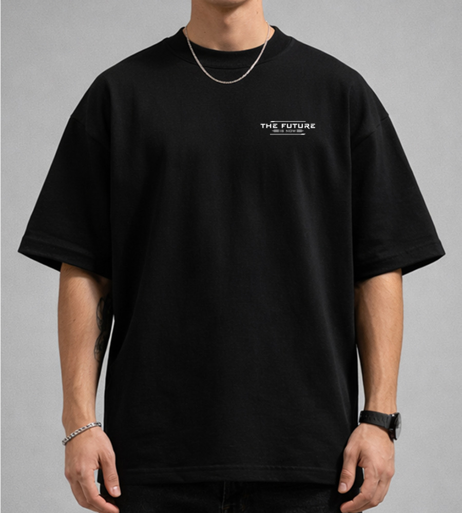 Футболка оверсайз Стрейч Future is now 4622м (Уп.4шт M-XXL), Чорний 1