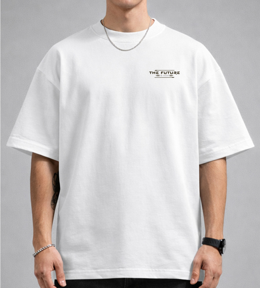 Футболка оверсайз Стрейч Future is now 4622м (Уп.4шт M-XXL), Білий 1