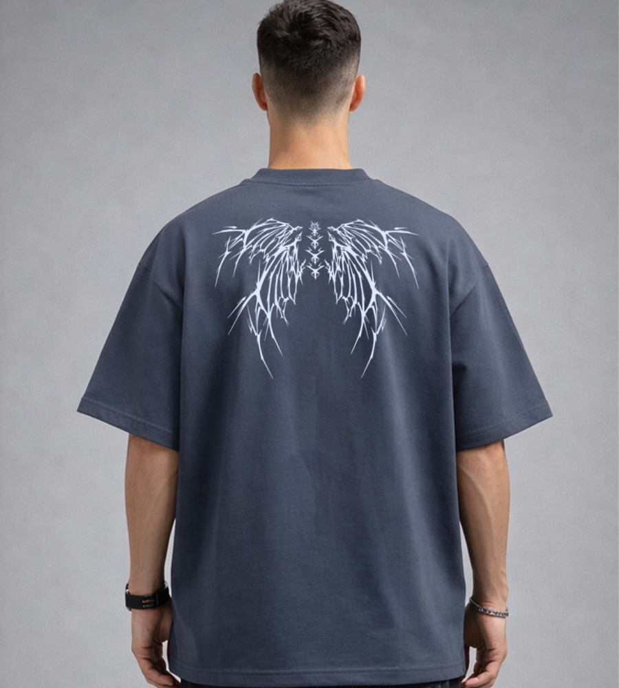 Футболка оверсайз Крила 3612м (S, M, L, XL), Графіт 3
