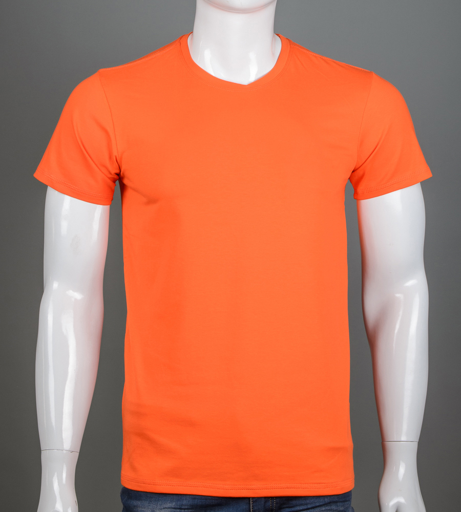 Футболка чоловіча Однотонна 2300м (Уп.4шт M-XXL), Помаранч 1