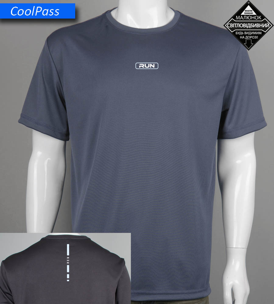 Футболка батал Coolpass RUN Reflective 5414б (Уп.4шт 3XL,4XL), Графіт 1