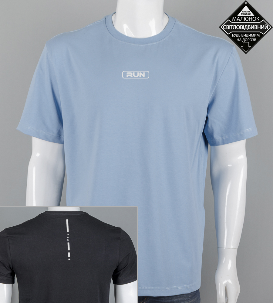 Футболка батал RUN Reflective 2414б (Уп.4шт 3XL,4XL), Блакитний 1