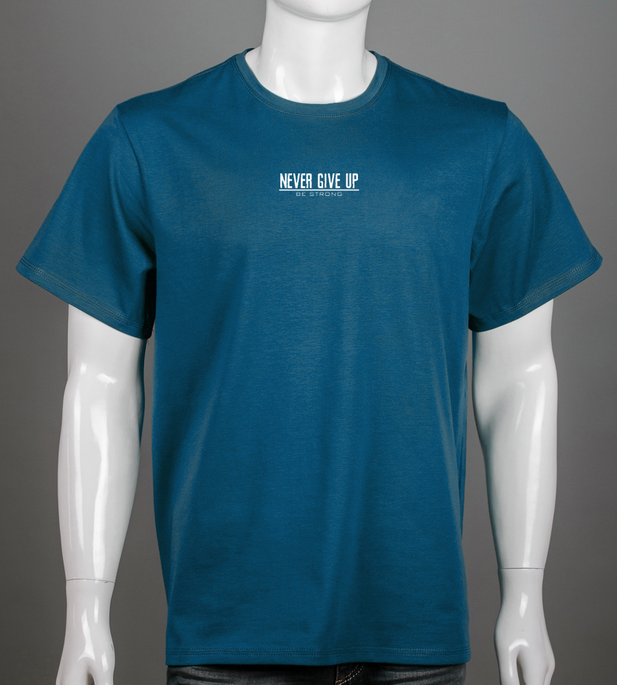 Футболка батал Never Give Up 2422б (Уп.4шт 3XL,4XL), Петроль 1