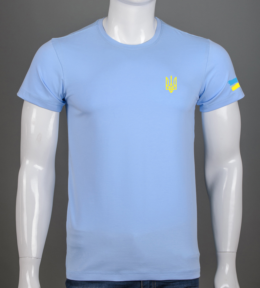 Футболка чоловіча Тризуб UA 2306м (Уп.4шт M-XXL), Блакитний 1