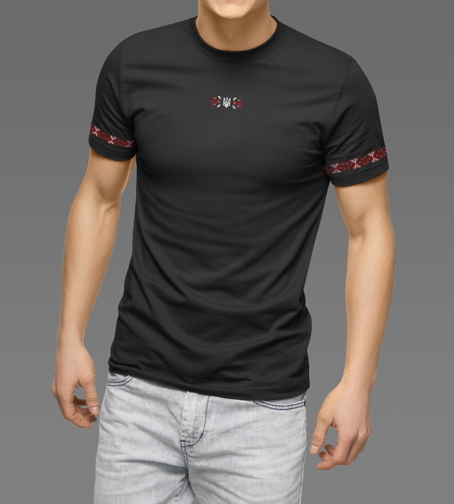Футболка чоловіча Орнамент 2415м (Уп.4шт M-XXL), Чорний 1
