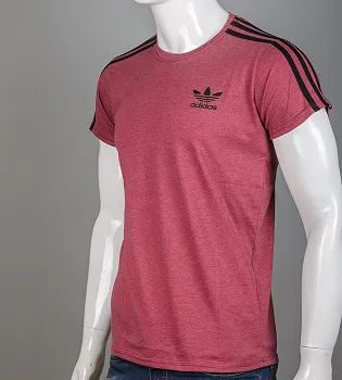 Футболка МЕЛАНЖ Adidas 1223м (Уп.4шт M-XXL), Бордовий меланж