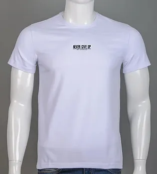 Футболка чоловіча Never Give Up 2422м (Уп.4шт M-XXL), Білий