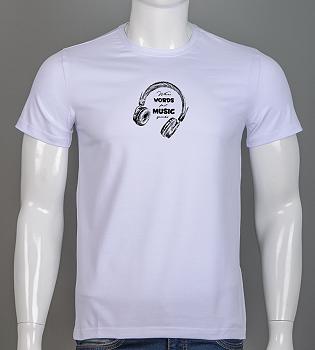 Футболка чоловіча Music 2526м (Уп.4шт M-XXL), Білий