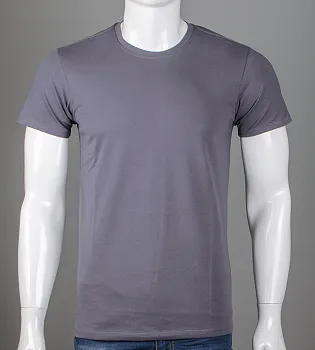 Футболка чоловіча Однотонна Сірий 2300м,  (1шт), M