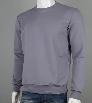 Світшот двонитка Однотонна Сірий 7300с,  (1шт), XXL