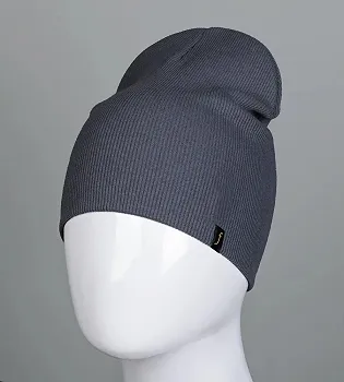 Шапка трикотажна Рубчик без відвороту (20217), Фюме