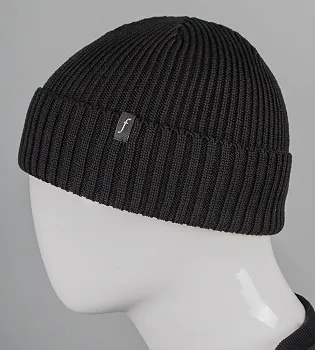 Бавовняна шапка резинка з відворотом (с2409), Чорний