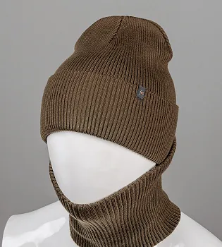 Комплект "Подвійна резинка з відворотом без підкладки + Баф" (С2218), Шоколад