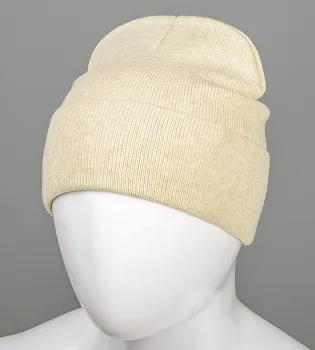 Базова шапка з відворотом на флісі (23206), Льон