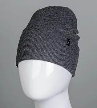 Шапка трикотажна Рубчик без відвороту (20217), Антрацит