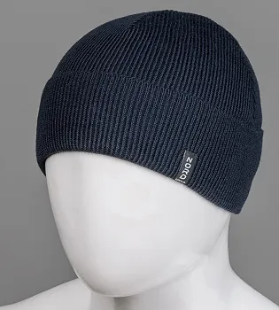 Шапка чоловіча з відворотом (С2007), Темно-синій