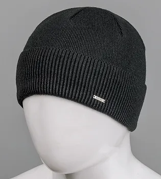 В'язана шапка з відворотом на флісі Nord (181018), Чорний