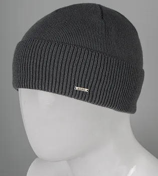 В'язана шапка з відворотом на флісі Nord (181018), Графіт