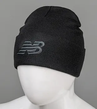 Шапка молодіжна з вишивкою New Balance (m33), Чорний з чорним