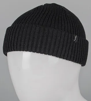 Шапка-біні з відворотом, полушерсть (241033), Чорний