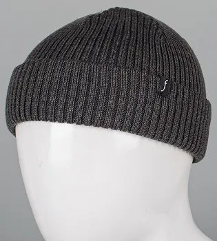 Шапка-біні з відворотом, полушерсть (241033), Антрацит