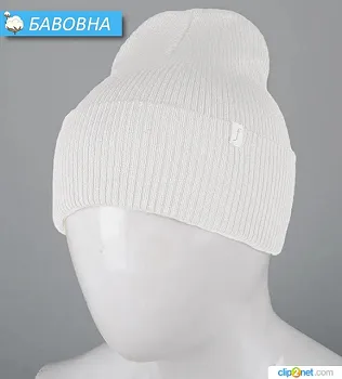 Бавовняна подвійна резинка з відворотом (С2325), Білий