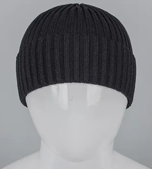 В'язана збавочна шапка "Віскоза" з відворотом (250760), Чорний