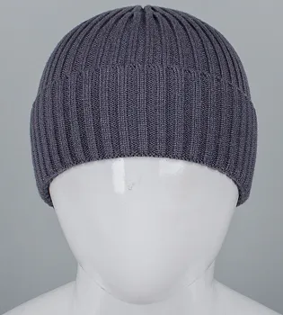 В'язана збавочна шапка "Віскоза" з відворотом (250760), Антрацит