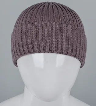 В'язана збавочна шапка "Віскоза" з відворотом (250760), Капучино