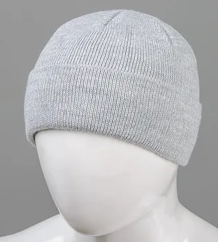 Шапка чоловіча з відворотом повний фліс (Ded22), Св.Сірий меланж