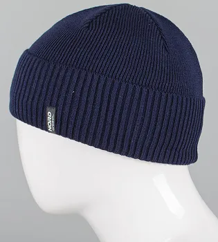 В'язана шапка з відворотом на флісі Nord (251252), Темно-синій