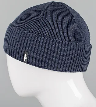 В'язана шапка з відворотом на флісі Nord (251252), Сіро-синій