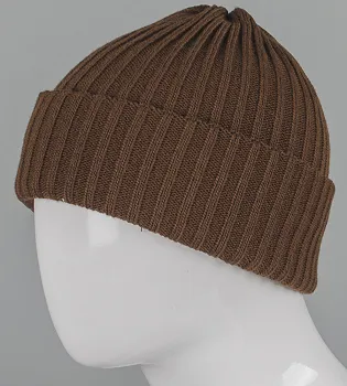 Об'ємна шапка з відворотом "Резинка" (250756), Коричневий
