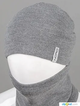 В'язаний комплект Шапка + Баф Робін (М12), Антрацит