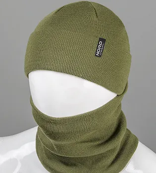 Комплект чоловічий "Шапка із відворотом + Баф" (22230), Хакі