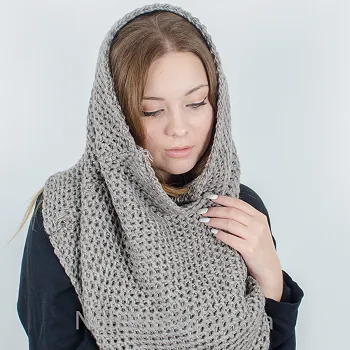 Снуд в'язаний,"Ажур", Капучино