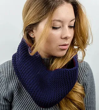 Снуд в'язаний "Ланцюжок", Синій