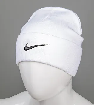 Шапка молодіжна з вишивкою Ne (m33), Білий